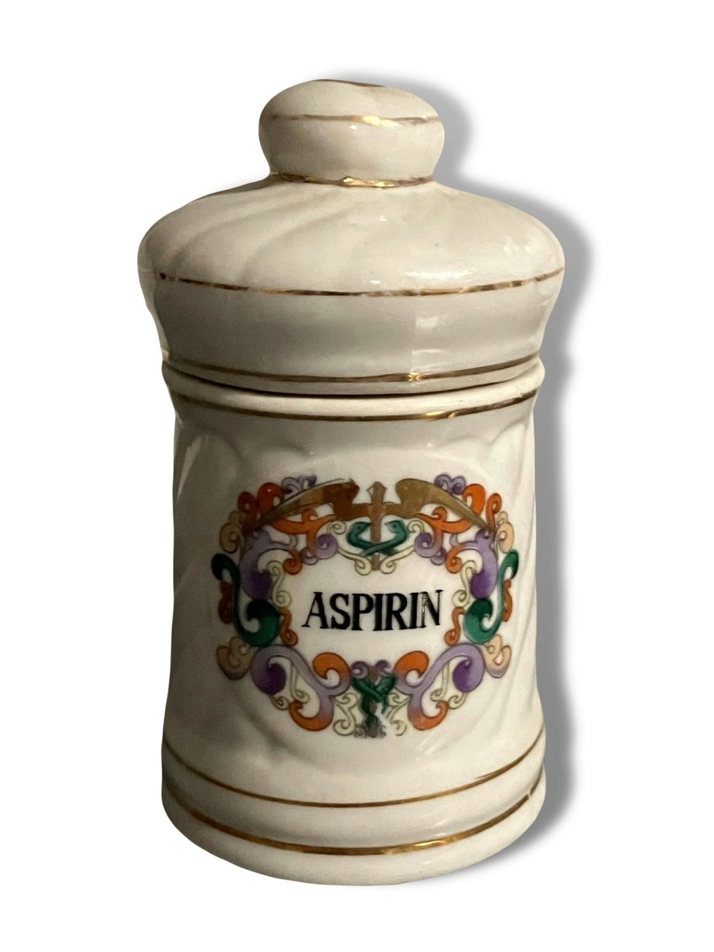 Antique Pharmacy Glass Aspirin Container